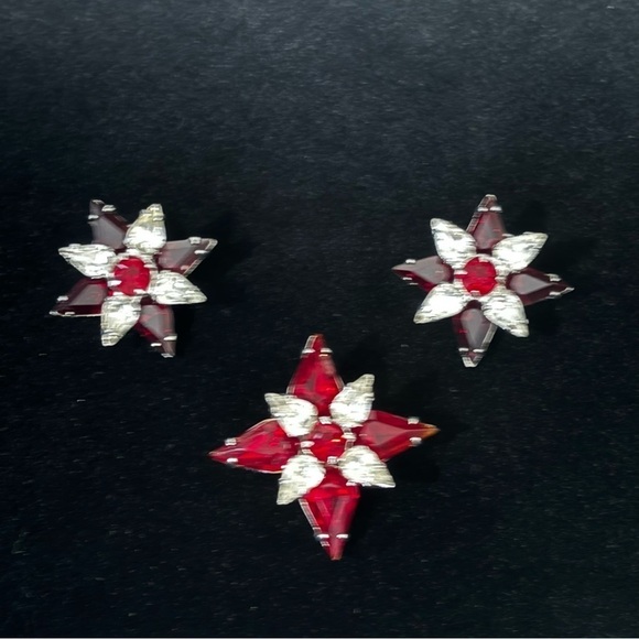 Vintage Weiss earring and brooch set “Stars” clip on - Picture 1 of 2